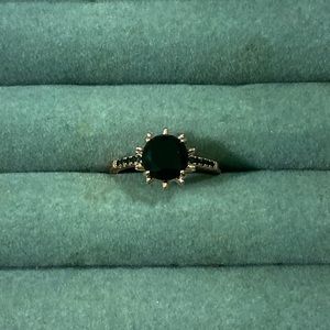 Rose Gold plated beautiful black gem Promise Ring